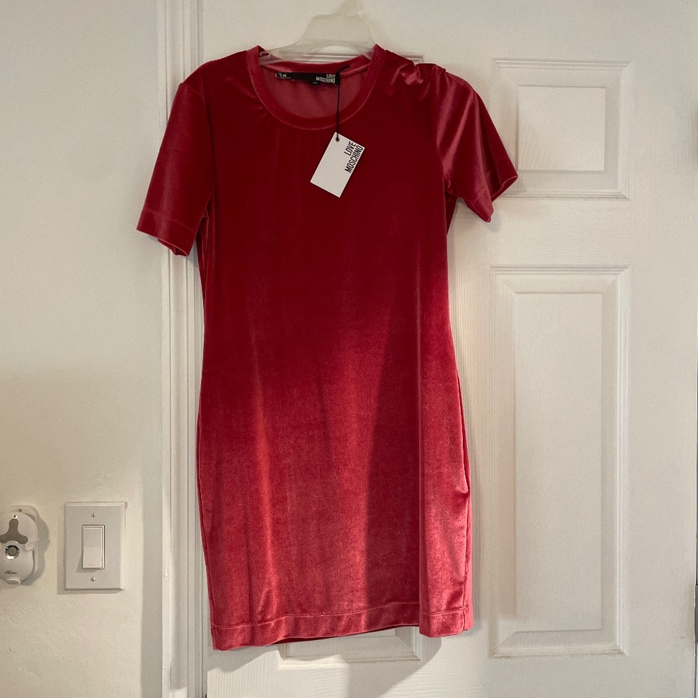 Pink Moschino Velvet Dress
